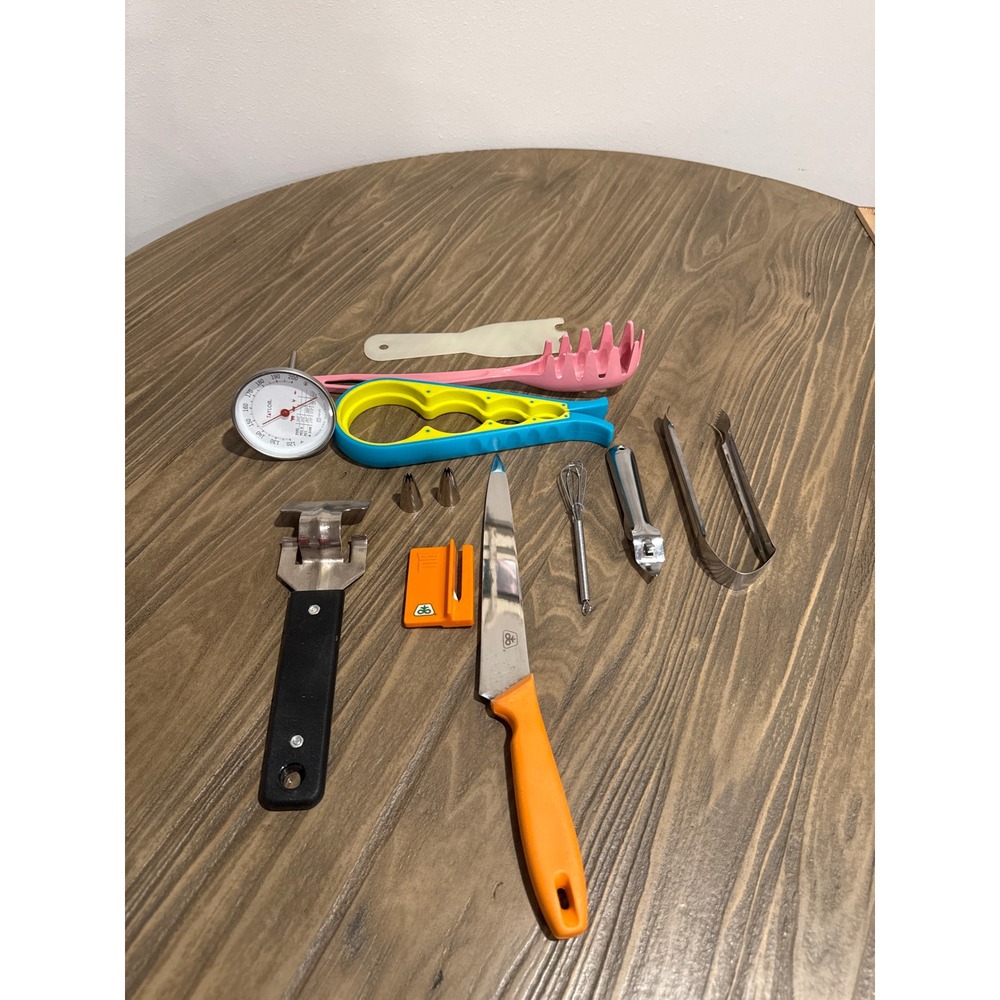Vintage Fiskars Taylor Ekco Wilton Kitchen Tool Lot 12pc Knife Thermometer